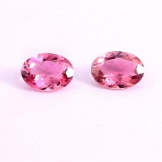Pink tourmaline 7x5mm oval faceted cut 1.30cts
